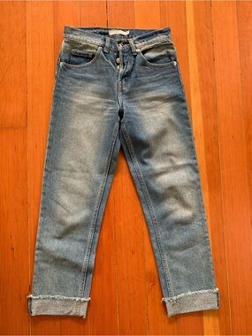 Obey Women's Light The Sundays Straight High Waisted Slim Straight Boyish Jeans